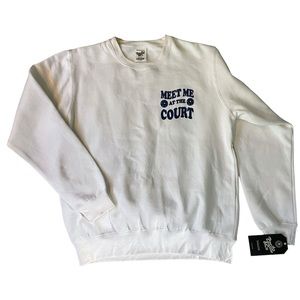 Pacific & Co NWT Pickleball Oversized Sweatshirt White Blue Letter Size L and XL